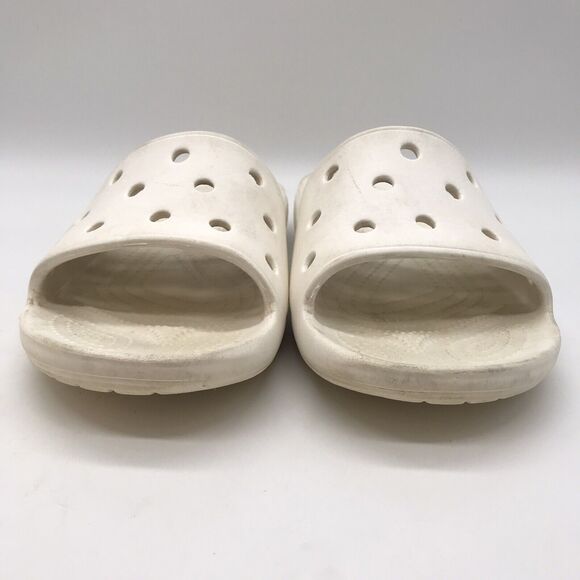 Iconic Crocs Comfort White Sandals Classic Slide Unisex M6 W8 Waterproof Shower - Picture 2 of 11